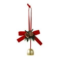thumbnail image 2 of Campana De Hierro Adorno navideño de campanas con lazo de terciopelo, pino artificial para decoración de ventanas, 12 x 23,5 x 2,5 cm, rojo, 1 unidad Rkxzt, 2 of 7