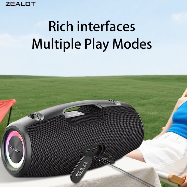 ZEALOT S78 Outdoor Waterproof Speaker, IPX6 Fear no rain, 20H Long