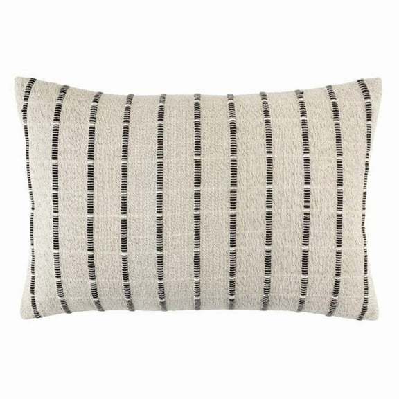 SARO  16 x 24 in. Coralee Collection Corded Throw Pillow with Down Filling  Natural