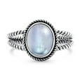 thumbnail image 2 of Jewelry VerPetridure Retro Charm Women's Wedding Ring Engagement Luminous Stone Egg Shape Gem Ring, 2 of 3