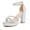 Silver, variant on kkdom Women High Heels Sandals Rhinestone Platform Pump Sandals Gold Size 5.5