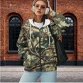 thumbnail image 2 of Uorisanigo Green Camo Hunting Womens Zip Up Hoodies Sweatshirt Slight Stretch Oversized Drop Shoulder Sweatshirt Soft Long Sleeve Winter Fashion Clothes Size XL, 2 of 7