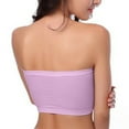 thumbnail image 5 of Aobny Fitted Womens Bras Pink Sleep Minimizer Nylon Strapless Bandeau 2024 Juniors Bras,36-40, 5 of 8