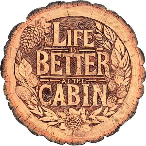 BETTER AT THE CABIN STEP STONE / DECORATIVE WALL PLAQUE