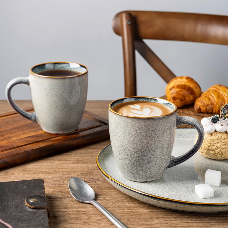 ceramic coffee cup handmade KJ Pottery White and Cobalt Mug | Made In Washington main image 0