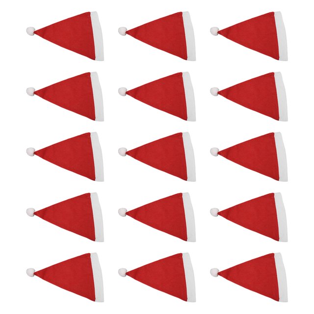 Gorros de Papá Noel ANGGREK 15 PCS de tela No tejida de Algodón, Gorro de Navidad cómodo y suave engrosado para suministros navideños