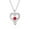 Red, variant on Heart Birthstone Necklace