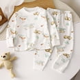 thumbnail image 2 of CAUYDY 2T 3T 4T 5T 24Months Toddler Boy Pajamas Little Kids Clothes Fall Winter Long Sleeve Shirt Elastic Pants 2 Piece Comfy Set Child Outfits for Boys Sizes 4-5 Years,Khaki, 2 of 5