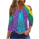 thumbnail image 2 of Fiudx Liquidación de Ahorros de Verano Blusa de Manga 3/4 Corta Estampada a La Moda para Mujer, Blusa Informal con Cuello Redondo, 2 of 5