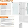 thumbnail image 6 of YYEAN  Over The Toilet Storage Cabinet with Double Tempered Glass Doors and Adjustable Shelf, Freestanding Bathroom Storage Rack, 66 Inches Height, 6 of 9