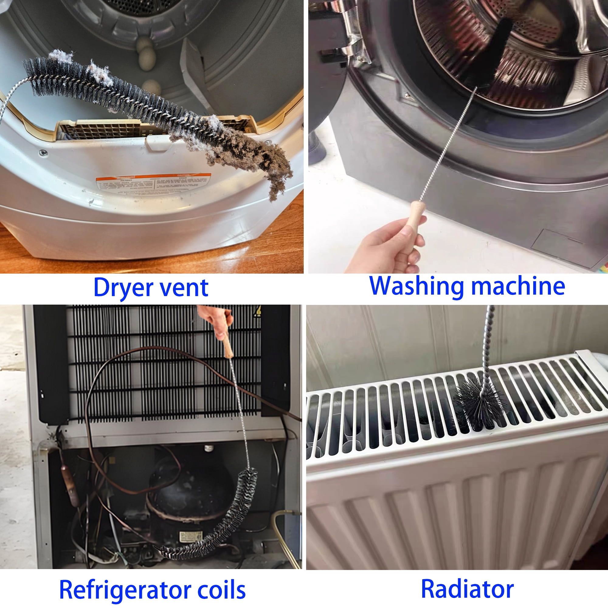 6-Pack WH01X35719 Lint Filter Replacement for GE Profile Washer Dryer Combo, Foam Filter with Dryer Vent Brush for GE Profile All-in-One Washer Dryer