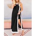 thumbnail image 2 of Wrongduck Women's 2 Piece Sets Boho Color Block Sleeveless Maxi Dress Matching Shorts with Pockets, 2 of 16