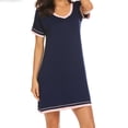 thumbnail image 1 of Besolor Nuisette d'Été pour Femme à Col Rond, Manches Courtes, Chemise de Nuit, Robe de Maison Douce, Vêtement de Nuit, P-TTG, 1 of 1