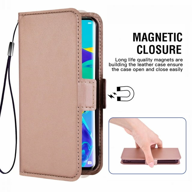 Cover for Huawei P30pro Cover, Mobile Phone Cover Compatible with Huawei P30pro, Mobile Phone Pocket Protective Cover Bag Case Fabric And Pu Leather with Credit Card Holder, Pink