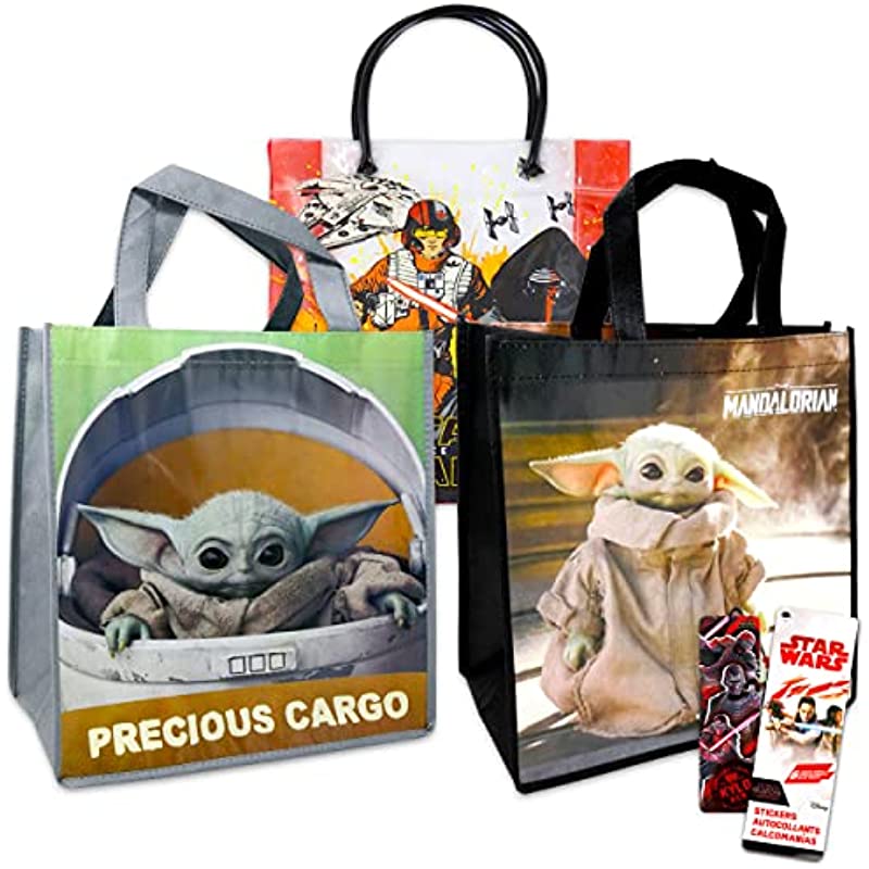 Disney Baby Yoda Tote Bag Bundle 3 Pack Star Wars Grocery Bags