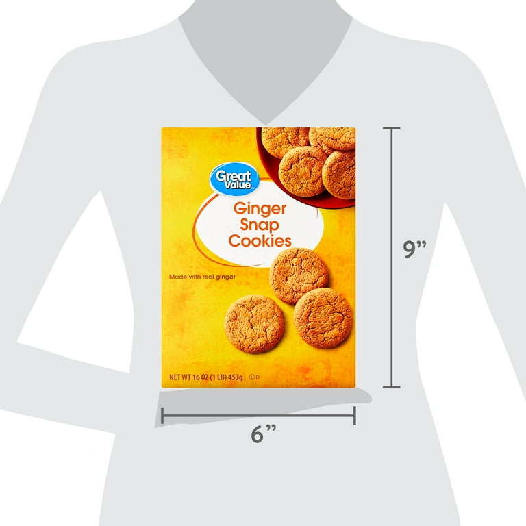 Great Value Ginger Snap Cookies 16oz Crispy Cookies Made with Real