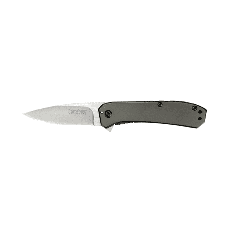 Kershaw Amplitude 2.5 (3870), Drop Point Pocket Knife with 2.5 Inch Blade in a Grey Finish, Features SpeedSafe Opening, Frame Lock and Reversible Pocket Clip