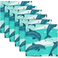 thumbnail image 6 of GZHJMY Dolphin Cloth Napkins Set of 6, Reusable Washable Polyester Dinner Napkins for Family, Restaurant, Wedding, Party Decor 20 x 20 Inch, 6 of 7