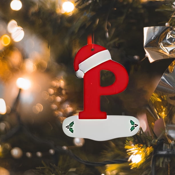 26 English Letter Christmas Hat Pendant