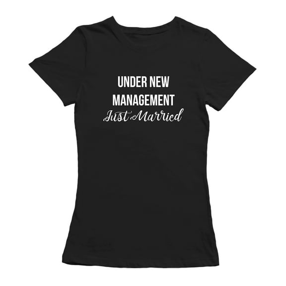 Under New Management Just Married Matching Couple Women Black T-Shirt, Female XX-Large