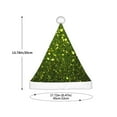 thumbnail image 3 of Haiem Green Glitter Sparkle Pattern Santa Hat Confortable Velvet Christmas Hat for Christmas Party Favors Fit for Adults and Kids, 3 of 6