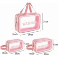 thumbnail image 2 of 3 Piece Waterproof Cosmetic Bag Transparent Travel Set Portable Cosmetic Bag Travel Set, 2 of 5