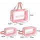 thumbnail image 2 of 3 Piece Waterproof Cosmetic Bag Transparent Travel Set Portable Cosmetic Bag Travel Set, 2 of 5
