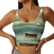 thumbnail image 1 of Fotbe Serene Coastal Blue Sky Sujetador Deportivo Largo sin Aros para Mujer con Almohadillas y Soporte Medio, Transpirable y Absorbente, Camiseta Tipo Chaleco o Tank Top-Small, 1 of 8