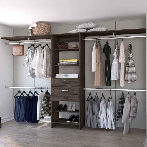 Walk in Closet Organizer System Kit Metal Closet System with Expandable