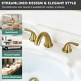thumbnail image 3 of PARLOS 2-Handle Widespread Bathroom Sink Faucet, Brushed Gold, 3 of 7