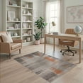 thumbnail image 2 of ODIKA 4'x6' Washable Area Rug Non-Slip, Chair-Friendly, Flatwoven Stump Grain Annual Rings Tone Ring Concentric Earthy Farmhouse for Home Office, Under Desk, 2 of 7