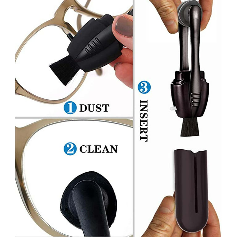 Eyeglass Cleaner Tool (3pc), Eye Glass Cleaner Lens Cleaner Scratch Remover  for Eyeglasses, Carbon Eyeglass Lens Cleaner, Efficient and Durable Carbon  Microfiber Technology