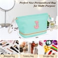 thumbnail image 3 of Initial Travel Makeup Bag for Women, Personalized Gift Large Double Layer Make Up Gift Cute Cosmetic Bag for Girl Makeup Pouch Wide-open Roomy Makeup Travel Bags Birthday Gifts for Her Beige, 3 of 13