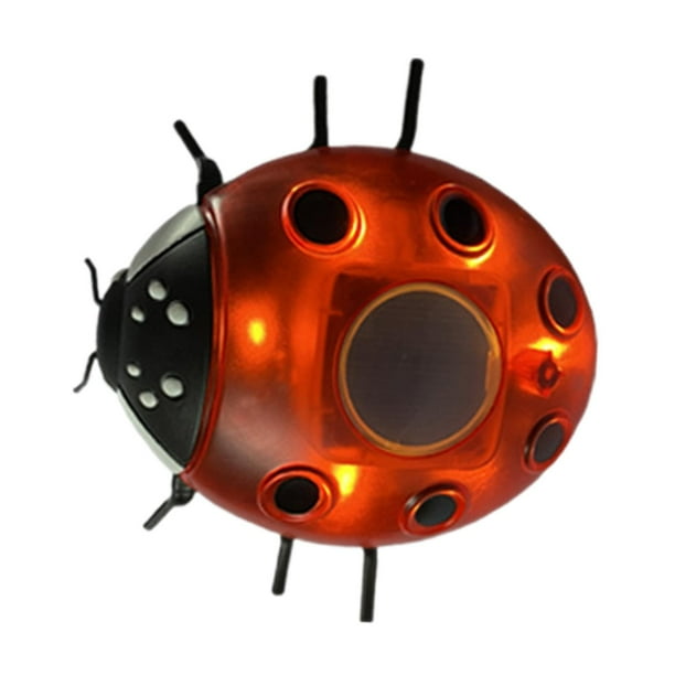 Luces solares para jardín con forma de mariquita, lámpara solar para cercas y jardines. Rojo