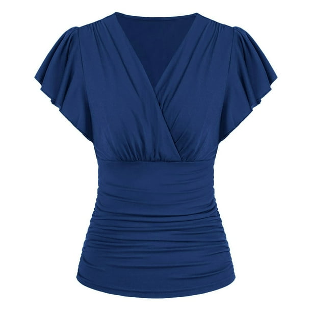 Blusas con pliegues al frente new arrivals