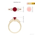 thumbnail image 5 of ANGARA Natural Aeon Vintage Style 1 ct Ruby and Diamond Three Stone Engagement Ring with Milgrain in 14K Yellow Gold for Women (Size-6mm) | July Birthstone Jewelry for Her | Natural Ruby Rings, 5 of 10