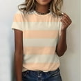 thumbnail image 2 of JLFKNG Womens Tee Shirts Classic Versatile Daily Short Sleeve Solid Striped Leopard Camo Color Block Casual Round Neck T Shirt Womens Dailywear, 2 of 5