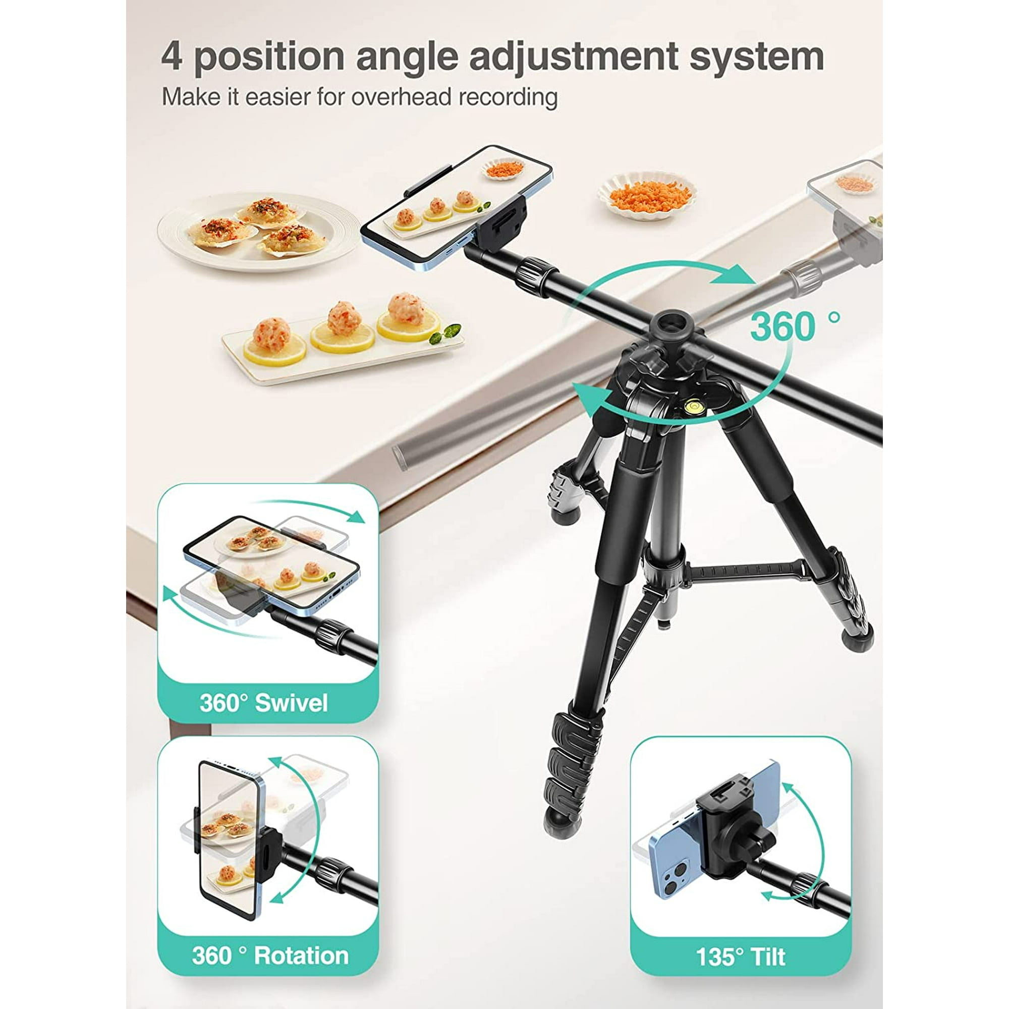 E iPhone Tripod for Overhead Video Recording [Heavy Duty Ultra
