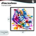 thumbnail image 4 of Stupell Industries Modern High Top Sneakers Splash Black Framed Giclee Art, 12 x 12, by Creative Studio, 4 of 8