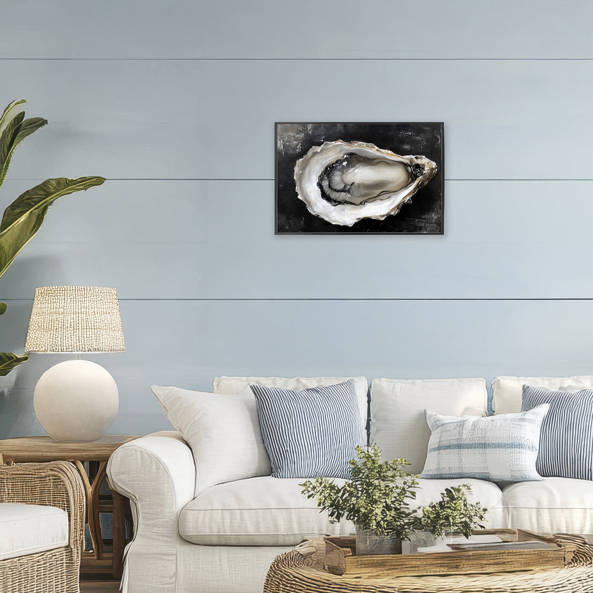Stupell Industries Black Oyster Pearlescent Shell Black Framed Giclee Art, design by LSR Design Studio