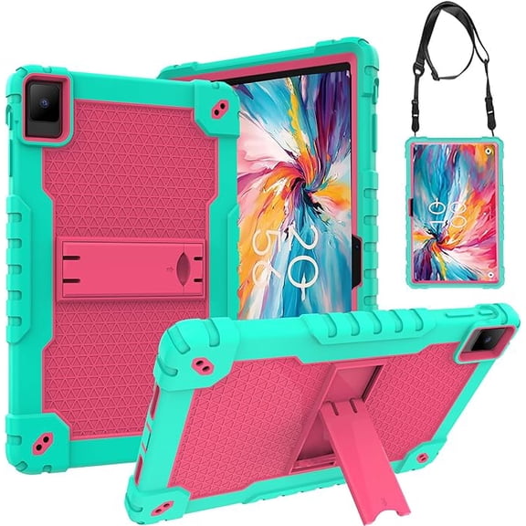 SOATUTO for TCL TAB 10 NXTPAPER 5G 10.4 Inch Tablet Case, Heavy Duty Protective Case Cover with Kickstand for TCL TAB 10 NXTPAPER 5G 10.4 Inch Model 9199S Tablet (Green/Pink)