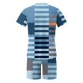 thumbnail image 4 of Playeras Básicas Algodon Para Hombre, Conjunto De Dos Piezas De Camiseta Y Pantalones Cortos De Manga Corta Con Estampado Completo Y Pantalón Corto., 4 of 5