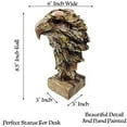 thumbnail image 2 of Urbalabs Carved Wood Look Bald Eagle 8 Inch Statues and Sculptures Bust American Eagle Statue Bronze Finish Large Cabin Home Western Patriotic Decor USA Freedom Flag Eagles Sculptures Figurines, 2 of 7