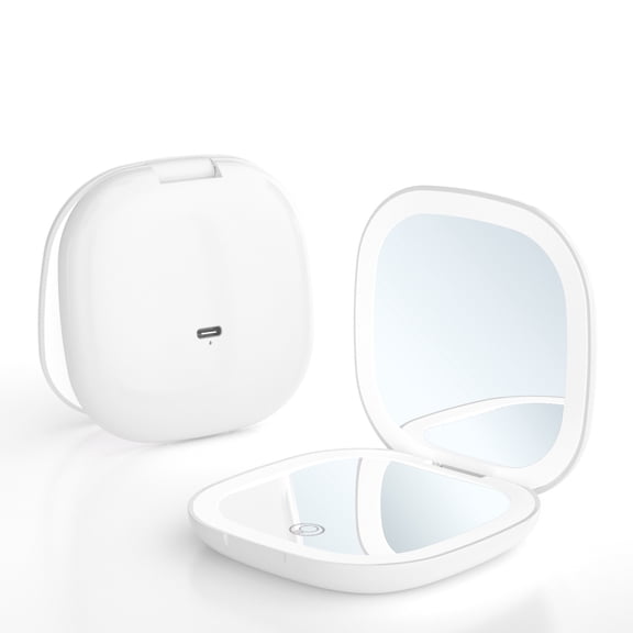 New Portable 10X Magnifying LED Light Make Up Travel Compact Folding HD Mirror