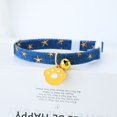 thumbnail image 1 of Pet Cats Collar With Bell Adjustable Kitten Puppy Colars Safety Buckle Cute Cat Paw Denim Material Pet Dog Accessories S M Size qym unisex, 1 of 2