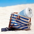 thumbnail image 6 of REGALWOVEN Oversized Striped Beach Towels, Comfort and Quick Dry Towel for Travel, Swim, Camp Light Blue 40' x 72', 6 of 8