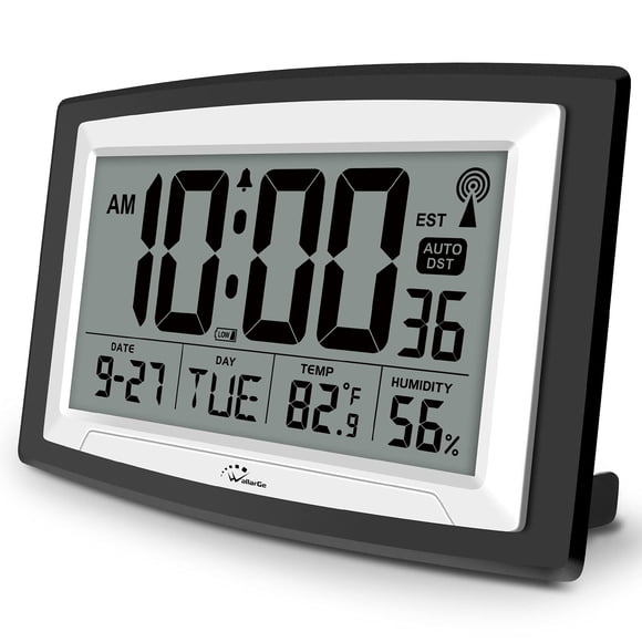 Reloj atómico Wallarge con pantalla de temperatura y humedad