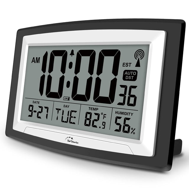 Reloj atómico Wallarge con pantalla de temperatura y humedad