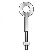 Eye Bolt Without Shoulder, 3/8"-16, 6 in Shank, 3/4 in ID, Steel, Galvanized