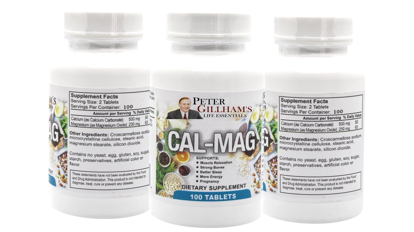 Cal- Mag Tablets, Balanced Calcium 500Mg & Magnesium 250Mg Tabs Peter  Gillham's Life Essentials - Walmart.com